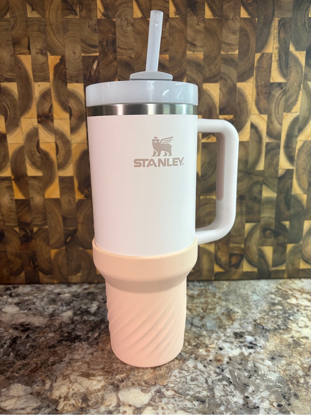 Stanley White Insulated Tumbler with Handle and Straw